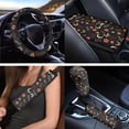 thumbnail image 3 of Uorisanigo Flower Moon 18 Packs Car Seat Cover Set with Armrest Cushion Headrest Covers Shift Knob Covers Handbrake Safety Seat Belt Pads Steering Cover Coasters Keyring for SUV Truck Sedan, 3 of 7
