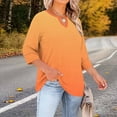 thumbnail image 5 of LEKWK Plus Size 3/4 Sleeve Tops for Women Regular Fit Keyhole Neck 3/4 Sleeve Tops Regular Fit Gradient Ombre Casual Tops Casual Tunic Length office Work Outfits, 5 of 7