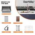 thumbnail image 2 of DeerValley 27x19 Inch Undermount Kitchen Sink Workstation - 18 Gauge Stainless Steel Single Bowl Sink, Handmade with Built-In Accessories, Ledge Design & Cutting Board, DV-1K0329, 2 of 15