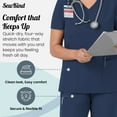 thumbnail image 2 of Sewkind Women’s Scrub Set Navy L V-Neck Scrub Top and Jogger Pants 6 Pockets 100% Polyester Modern Fit, 2 of 6