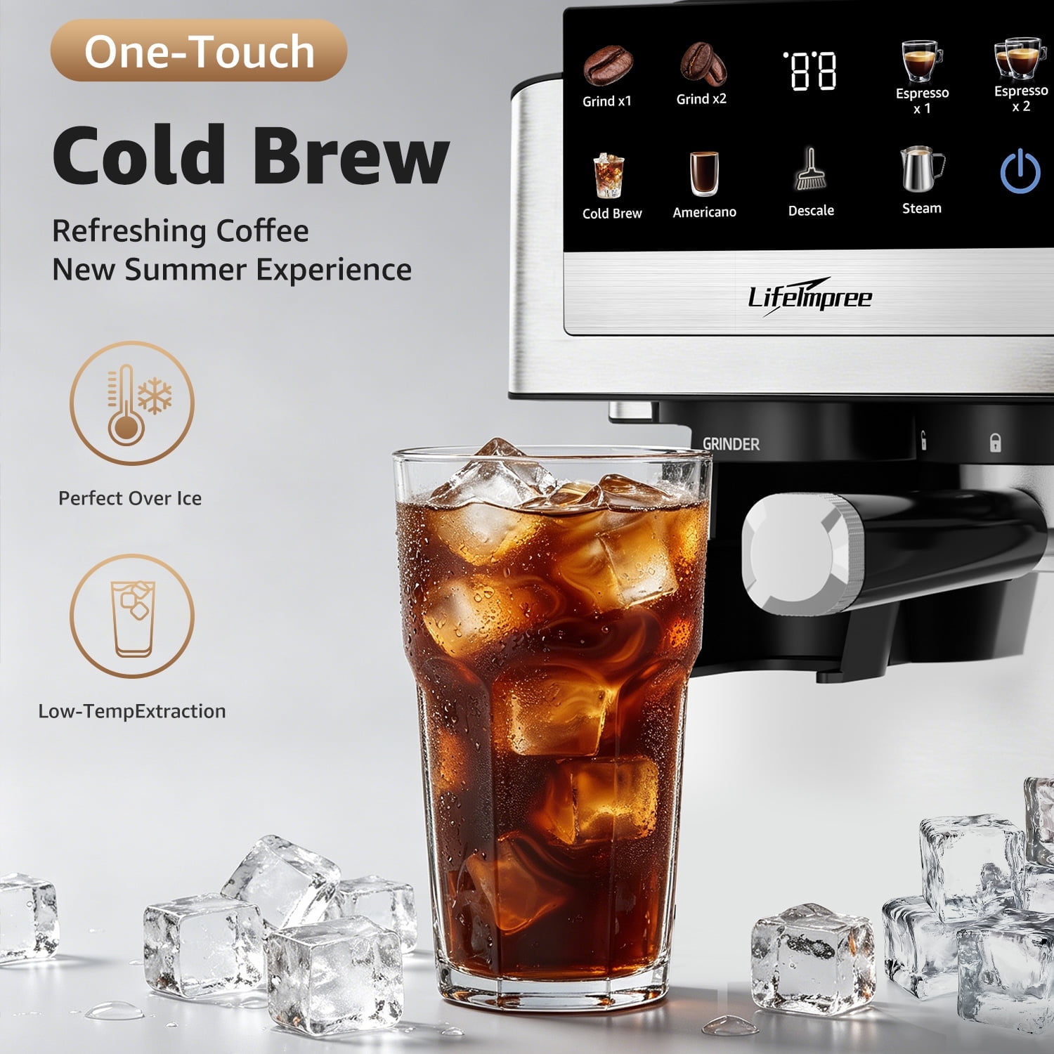 LifeImpree Espresso Machine with Built-in Grinder photo 6