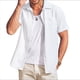 thumbnail image 1 of Camisas Casuales de Corta con Botones para Hombre, con Textura, para Playa y Verano, con Bolsillo M, 1 of 10
