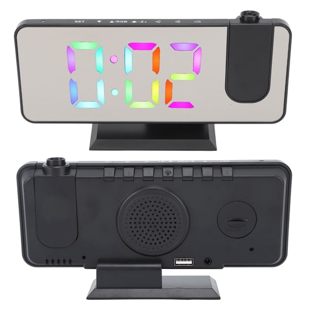 Reloj Despertador Digital RGB Pequeños Relojes de Escritorio con Luz Nocturna Dinámica Reloj de Escritorio Moderno con Proyector Giratorio de 180 Grados para Dormitorio ANGGREK Otros