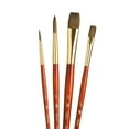 thumbnail image 3 of Princeton RealValue Brush Set, Camel Bristles, Short Handle Mixed Media Paintbrush, Red, 4 Per Set, 3 Sets, 3 of 3
