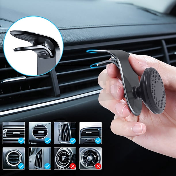 Mini soporte magnético de teléfono de coche, Clip de ventilación de aire, soporte para teléfono inteligente en coche, soporte móvil de adsorción magnética fuerte