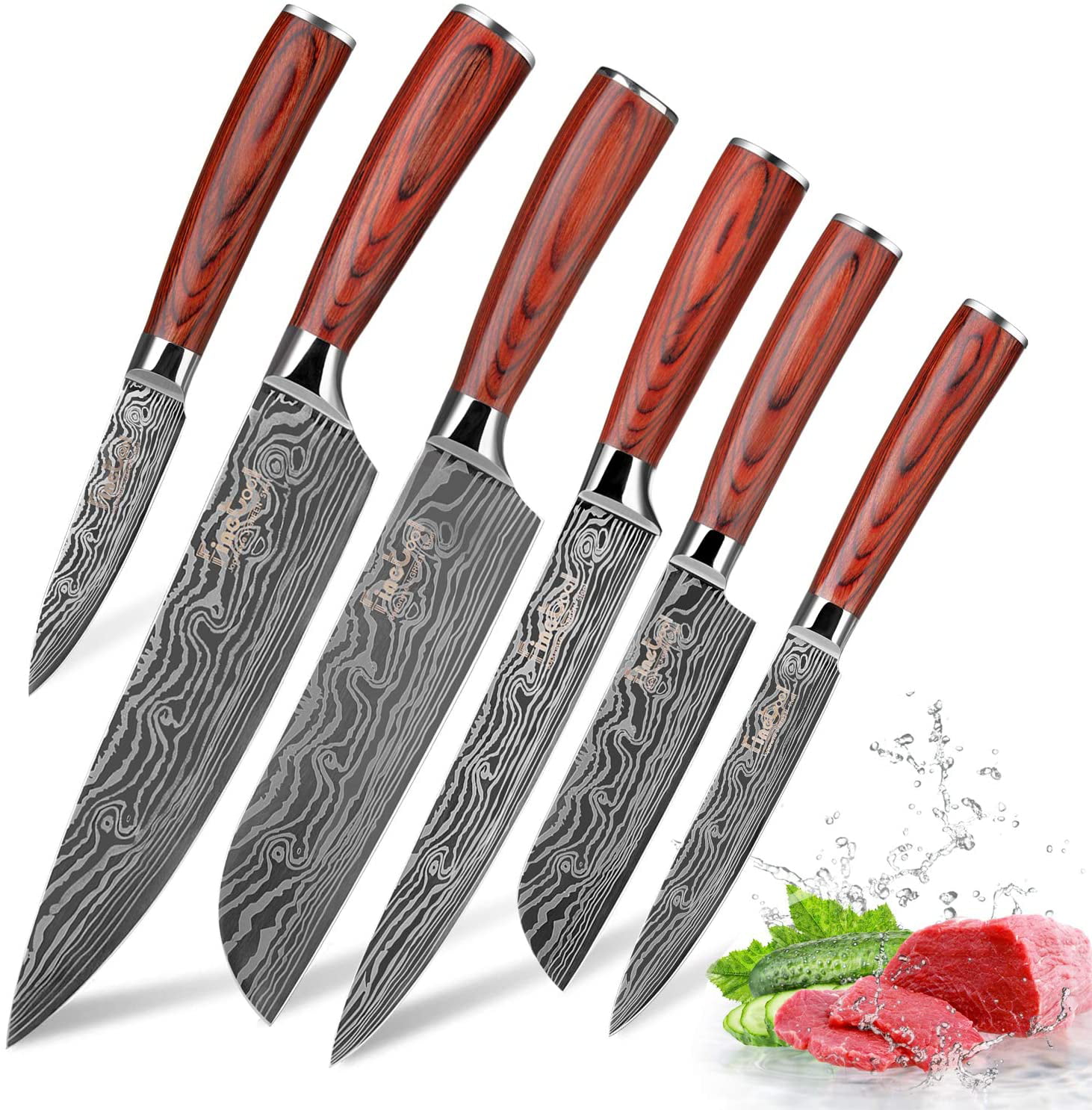 Kitchen Knife Sets, Professional Chef Knives Set Japanese 7Cr17mov High