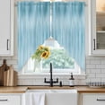 thumbnail image 3 of Swag Valance Curtains for Windows, Teal Blue Light Filtering Kitchen Curtains with Rod Pocket, Modern Abstract Art Ombre Striped Decorative Window Treatment Valances for Living Room, 36x63 - 2 PCS, 3 of 9