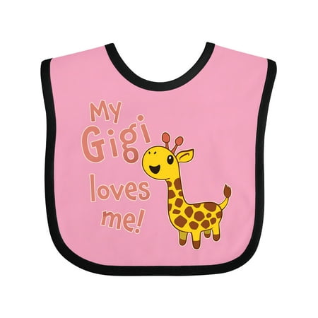 

Inktastic My Gigi Loves Me- Cute Giraffe Gift Baby Boy or Baby Girl Bib