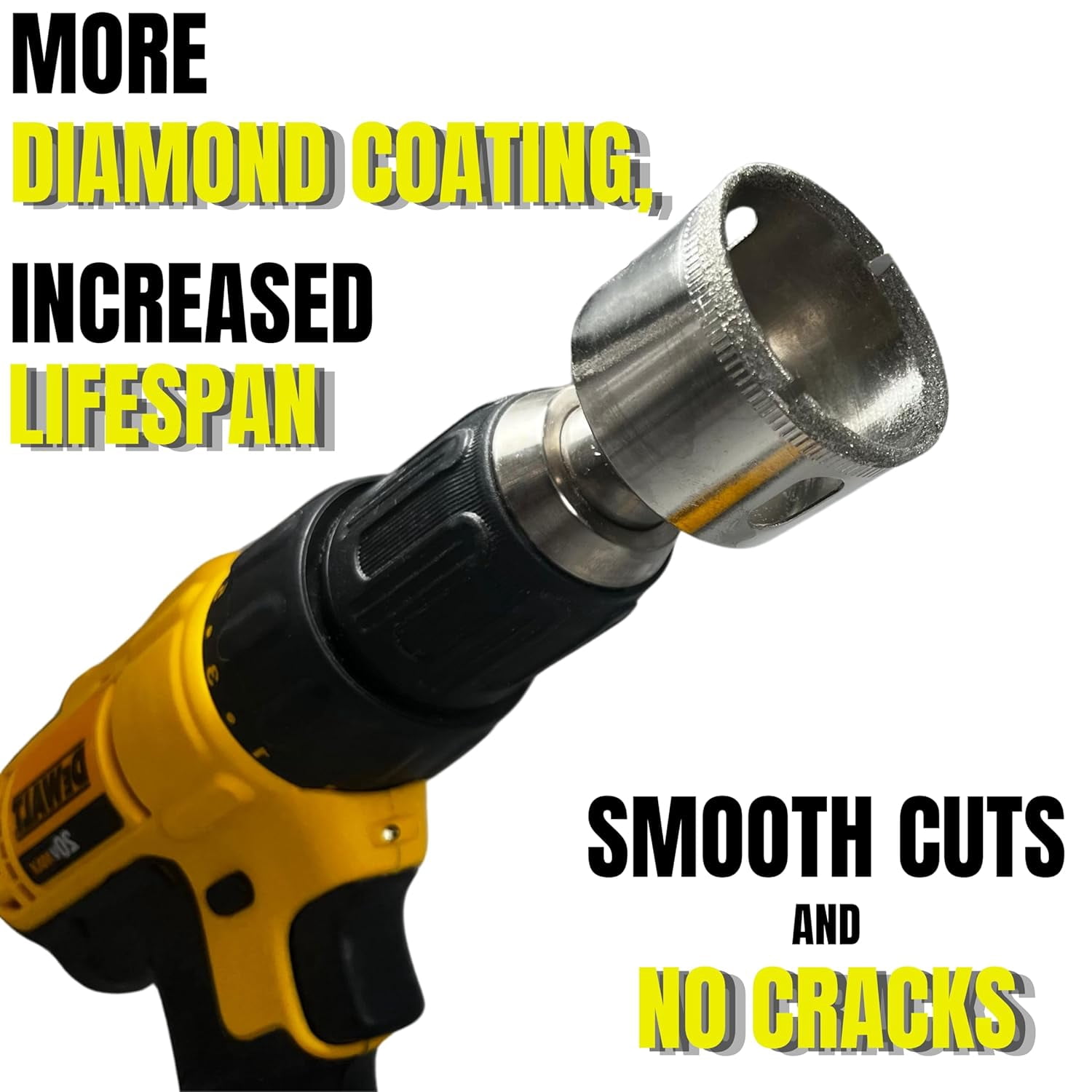 DRILAX Diamond Hole Saw Drill Bit Set with Guide 10-Piece 1/4 Inch to 2 Inch