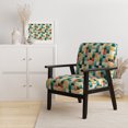 thumbnail image 2 of Designart "Orange And Green Popart Pop Culture Pixels I" Upholstered Striped Accent Chair and Modern & Contemporary Arm Chair - Multiple Color & Pattern, 2 of 7