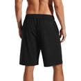 thumbnail image 5 of Besolor Cargo Shorts for Men Wide Leg Drawstring Elastic Waist Lightweight Casual Workout Outdoor Hiking Running Half Pants with Pockets(Medium,Black), 5 of 7