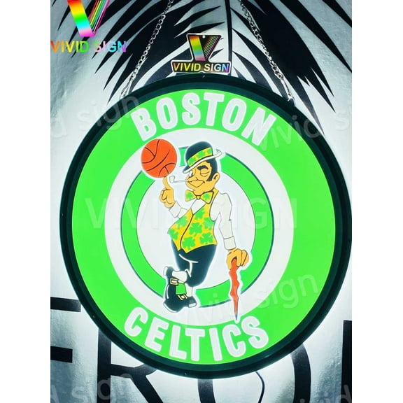 Queen Sense 16" For Bostons Sports Team Celtics 3D LED Sign Light Vivid Printing Tech Design Beer Bar Pub Decor Lamp 116BCLV2LED3D