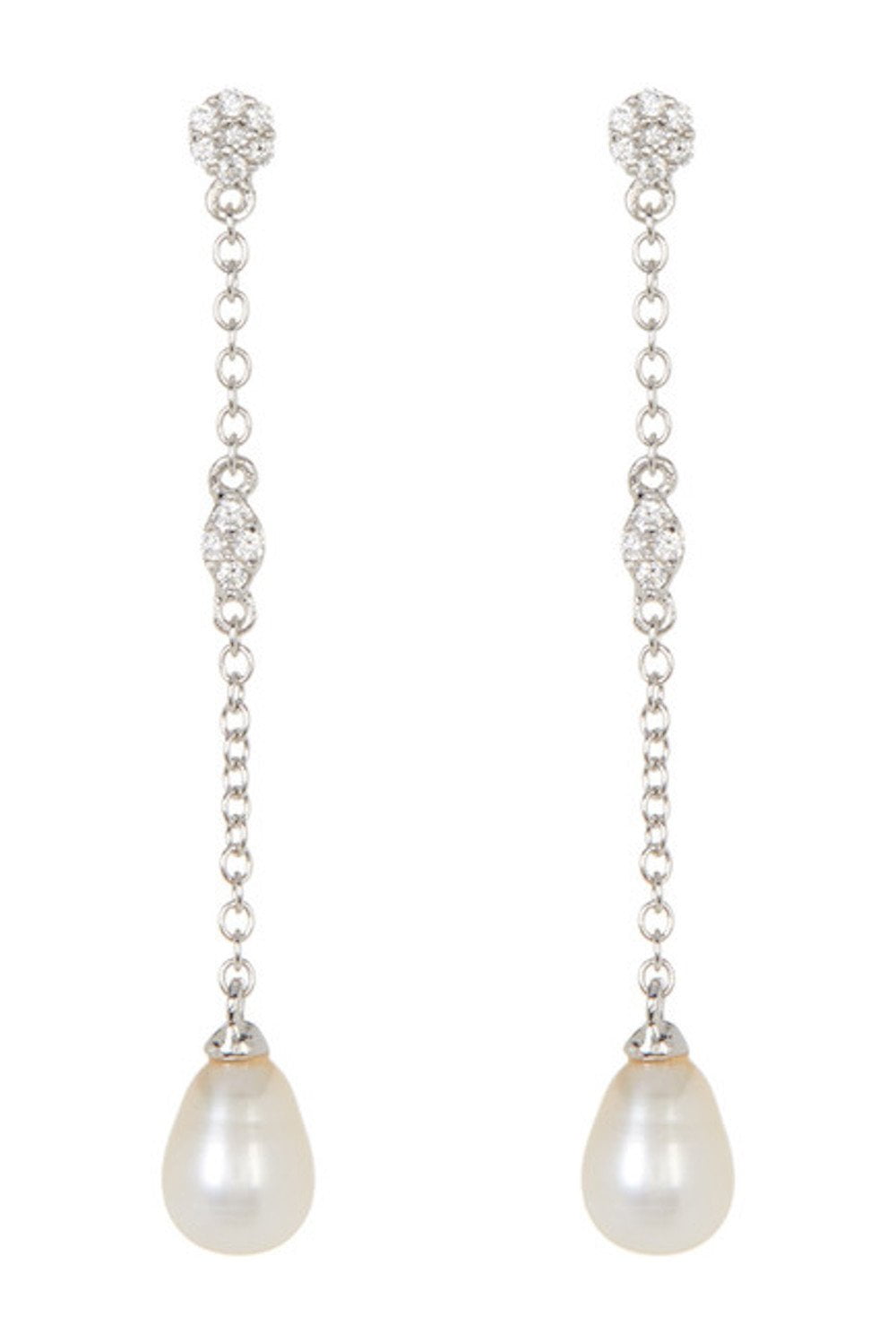 925 Sterling Silver Fresh Water Pearl Oval Drop Earrings 925 Sterling Silver Fresh Water Pearl Oval Drop Earrings