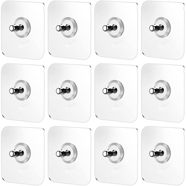 Juego de 20 tornillos adhesivos desmontables de 7x7cm, clavos para colgar en la pared, ganchos autoadhesivos adhesivos sin rastro, tornillos autoadhesivos sin perforación