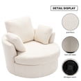 thumbnail image 4 of Aukfa Swivel Accent Chair, Oversized Barrel Chair Read Chair for Living Room Bedroom, Beige, 4 of 11