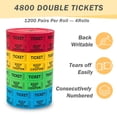 thumbnail image 4 of Homrelaxy 4800 Double Raffle Tickets, 1200 Tickets Per Roll, Assorted 50/50 Raffle Tickets Roll for Events, Entry, Carnivals, and Door Prizes (Blue/R, 4 of 5
