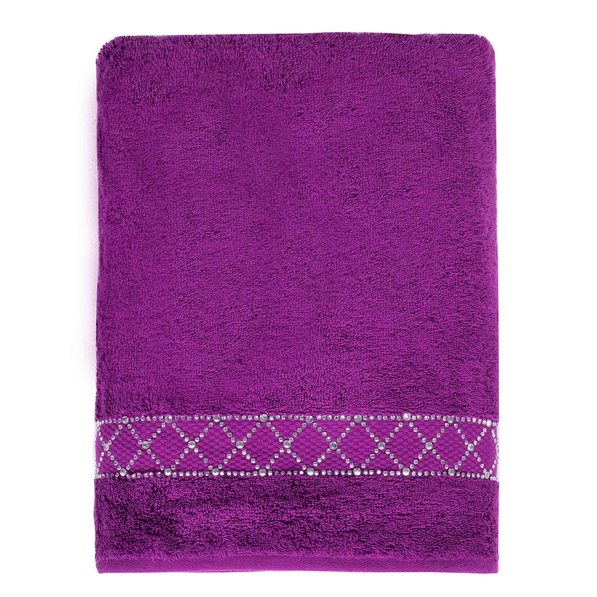 Sparkles Home  Atlas Rhinestone Bath Towel Purple