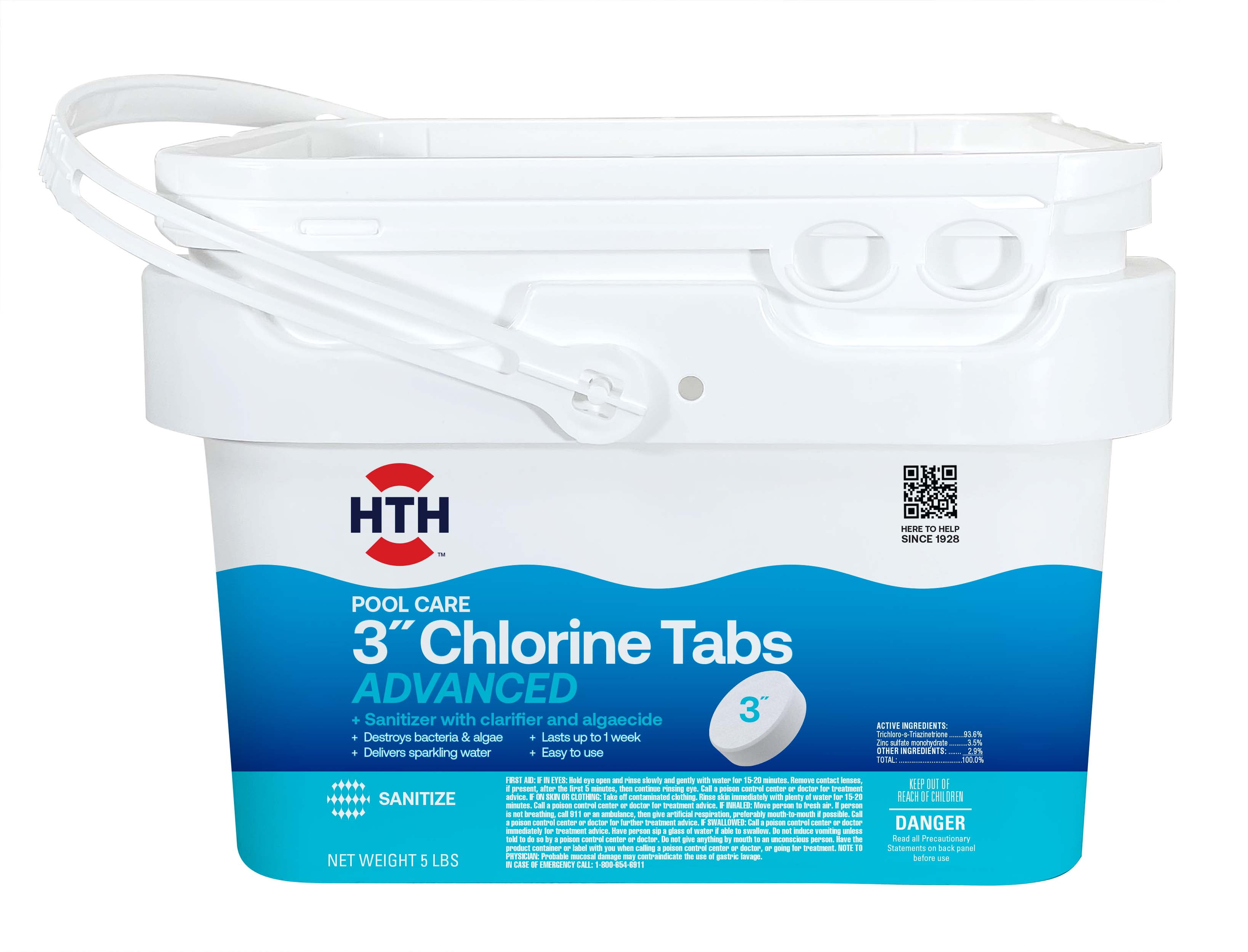 (2 pack) HTH 3-inch Advanced Chlorine Tablets — Tablet, 5 lb — Pool Sanitizer for Routine Chlorination