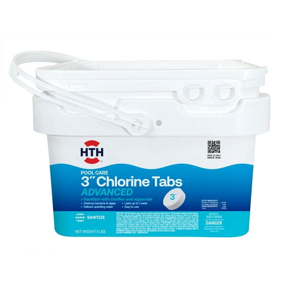 HTH 3-inch Advanced Chlorine Tablets — Tablet, 5 lb — Pool Sanitizer for Routine Chlorination
