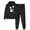 Black, variant on Risckoth Women's Halloween Two-Piece Sweat Outfit, Crescent Moon Black Cat Star Graphic Pullover Hoodie Cuffed Jogger Pants S-2XL