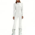 thumbnail image 2 of Yourumao One Piece Ski Suits for Women Stand Collar Zipper Front Long Sleeve Ski Jumpsuit Warm Winter Outdoor Snow Suits, 2 of 9
