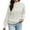 White, variant on Womens Fall Fashion 2022! QLEICOM Sweaters for Women, Women's Half Turtleneck Sweater Women's Loose Autumn Winter Long Sleeve Knit Sweater On Clearance