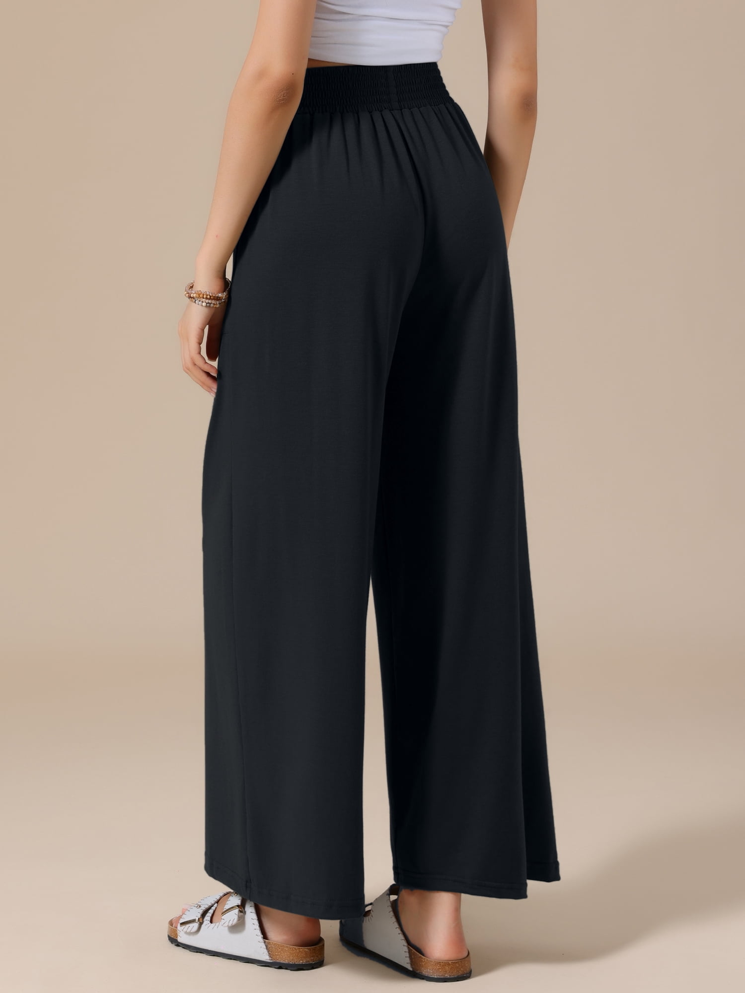 DARING DIVA Women's Wide Leg Baggy Palazzo Casual Pant X-Small Black