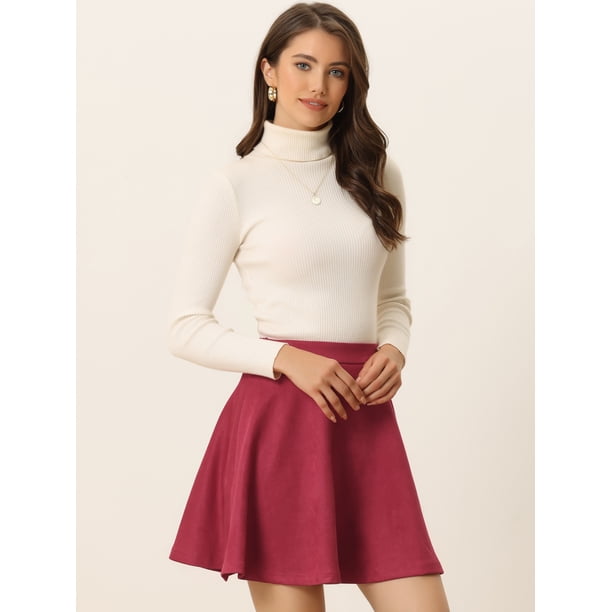Falda Mini A-Line Allegra K - Cintura Alta Con Cinturón Y Bolsillos Para Oficina Y Salidas