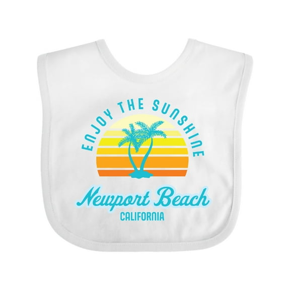 Inktastic Summer Enjoy the Sunshine Newport Beach Florida in Blue Boys or Girls Baby Bib