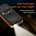 thumbnail image 2 of Outdoor Solar Portable Power Bank with Wireless Charging, Built-in 4 Cables, 10000mAh Battery, IP65 Waterproof, Dustproof, Digital Display power, LED Flashlight, High Conversion efficiency, 2 of 6