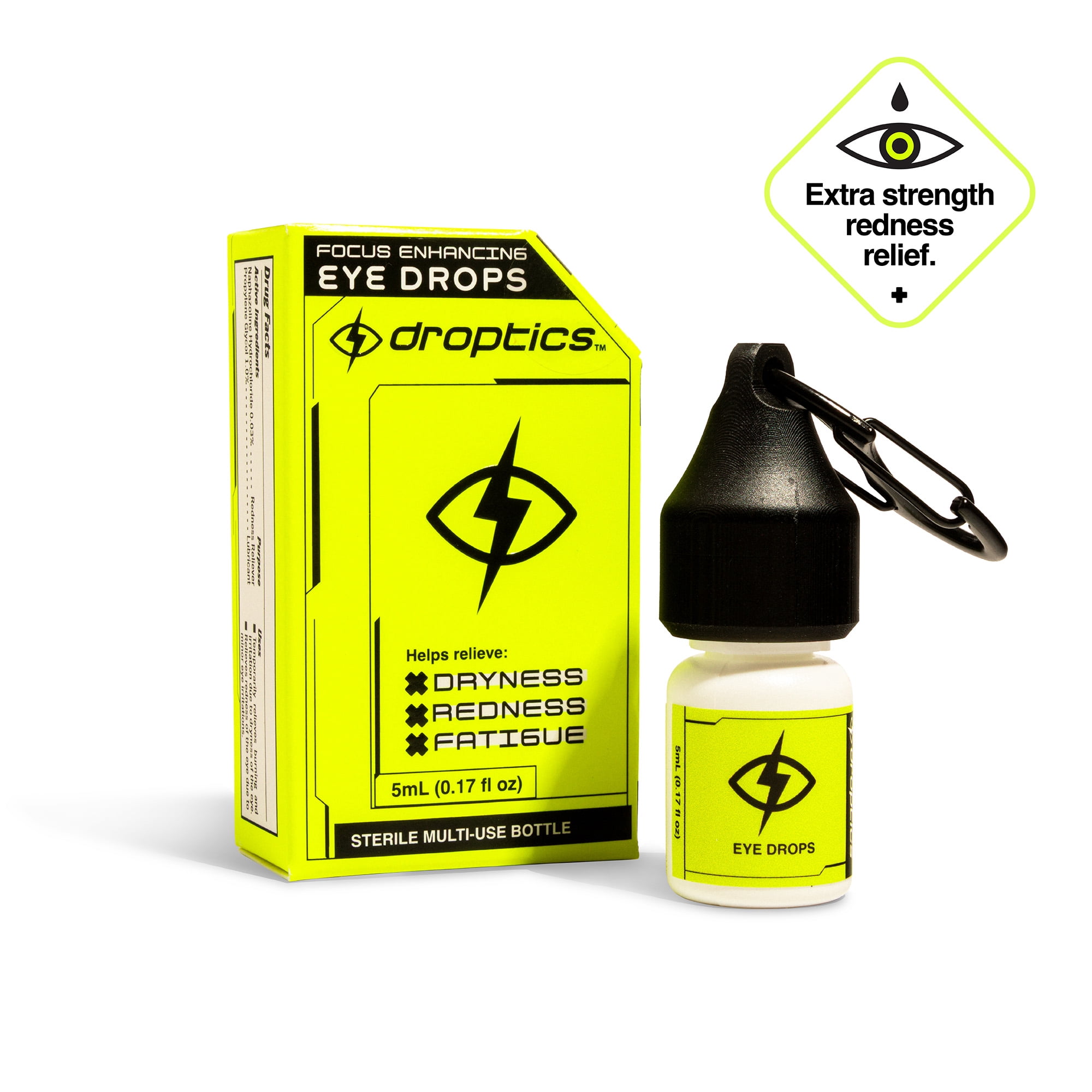Droptics Extra Strength Redness Relief Eye Drops, Moisturizing Relief for Dry and Tired Eyes, 5ml (0.17 fl oz)
