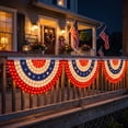 thumbnail image 4 of HCBY Light Up Patriotic Flag Bunting, LED 4th of July Outdoor Decor, Porch Fence Holiday Events Decoration, 4 of 8