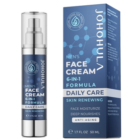 Johohula Face Cream 6-in-1 for Men: Face Moisturizer Suitable for Anti Aging Daily Face Care - Cream for Males Skin Care 1.7oz C3