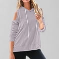 thumbnail image 2 of Gauze Shirts for Women Fall Flowy Tops for Women Fashion Casual Long Sleeve Round Neck Sweatshirts Plain Hoodie, 2 of 5