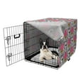 thumbnail image 5 of Dog Lover Dog Crate Cover, Repeating Pattern of Doodle Puppy with Long Ears Glasses and Crown, Easy to Use Pet Kennel Cover Small Dogs Puppies Kittens, 7 Sizes, Pink Multicolor, by Ambesonne, 5 of 6