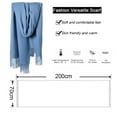thumbnail image 2 of Warm Long Scarves Winter Scarfs Pure Color Scarf Tassel - blue, 2 of 5