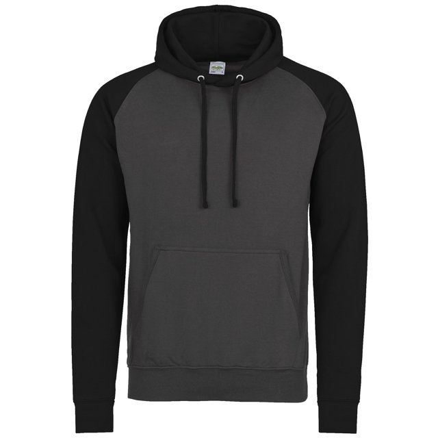 Awdis Just Hoods - Sudadera con capucha Modelo Baseball en 2 tonalidades Unisex Adultos (Burdeos/Negro jet)