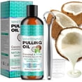 thumbnail image 1 of Aceite blanqueador que tira de aceite de coco, enjuague bucal natural sin alcohol con aceite de coco virgen y aceite de menta, blanqueamiento dental, 8 onzas líquidas, 1 of 5