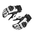 thumbnail image 3 of Guantes de moto de cuero PU premium Pantalla táctil para conducir en blanco y negro L L en blanco y negro Sharpla Guantes de moto, 3 of 8