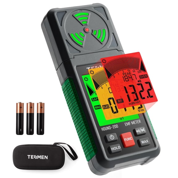 TESMEN 3 in 1 EMF Reader and Geiger Counter with LCD Screen, Alarm and Backlight Portable Ghost Hunting and Paranormal Equipment for Home and Office