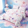 thumbnail image 3 of meiyoeat Cartoon Mermaid Print Bed Spread Queen For Girls,Magic Ocean Animals Queen Coverlet Set,3 Pieces,1 Quilt and 2 Pillowcases, 3 of 7