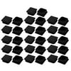 Unique Bargains 32pcs 40mm x 40mm Pipe Tube Insert Chair Leg Cap Black Plastic Tubing Plug