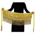 thumbnail image 1 of Jumpingount a la cadera para danza del vientre a la moda, faldas con borlas, multicolor, hermosa lentejuela, diamantes de imitación brillantes, Prendas para la parte inferior del cuerpo Amarillo Jumpingount AP012243-03, 1 of 6