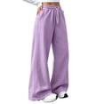 thumbnail image 5 of VV AVEORS Barrel Sweatpants Women Wide Leg Fleece Pants Baggy Sweat Pants High Waist Lounge Pants Active Joggers Workout Gym Light Purple 2XL, 5 of 9