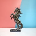thumbnail image 3 of Estatua de caballo, escultura de resina Feng Shui, regalo de inauguración de la casa, decoración de escritorio Saltando Negro, 3 of 8