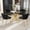 Black 4PCS, variant on KATBOC 5-Piece Glass Dining Table Set with Velvet Chairs, 36in Square Tempered Glass Top & Chrome Metal Legs, Space Saving for Small Kitchen Apartment, Gold & Gray