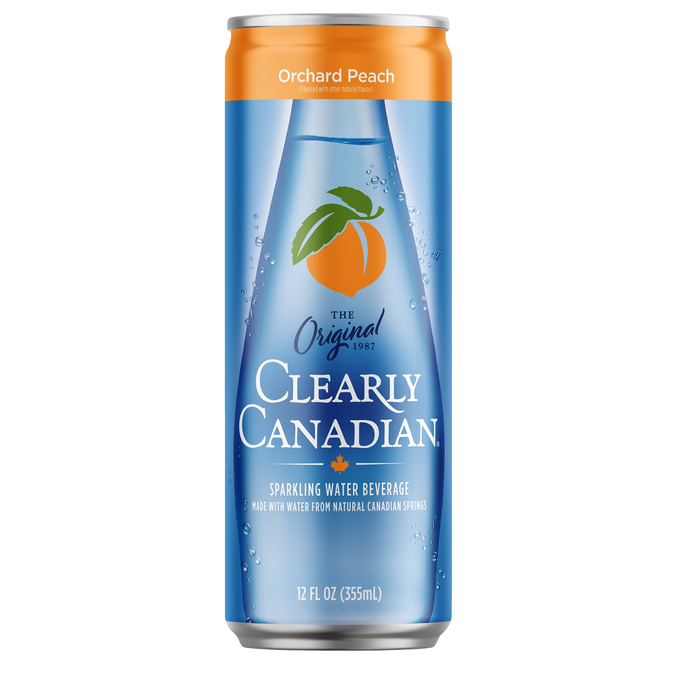 Clearly Canadian Orchard Peach Sparkling Water, 24-Pack, 12 oz Cans