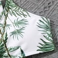 thumbnail image 4 of Mercatoo Toddler Girl's 3 𝐏iece Swimsuits Leaves Prints Bikini Set + Ruffle Long Cover Up Skirt Bathing Suits Girls Swimwear, 4 of 5
