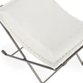 thumbnail image 4 of Butler Melton White Leather Stool, 4 of 6