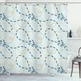 thumbnail image 1 of Ambesonne Blue Nautical Shower Curtain, Connected Shapes Art, 69"Wx84"L, Pale Blue Dark Yellow, 1 of 3